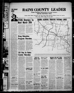Rains County Leader (Emory, Tex.), Vol. 86, No. 42, Ed. 1 Thursday, March 28, 1974