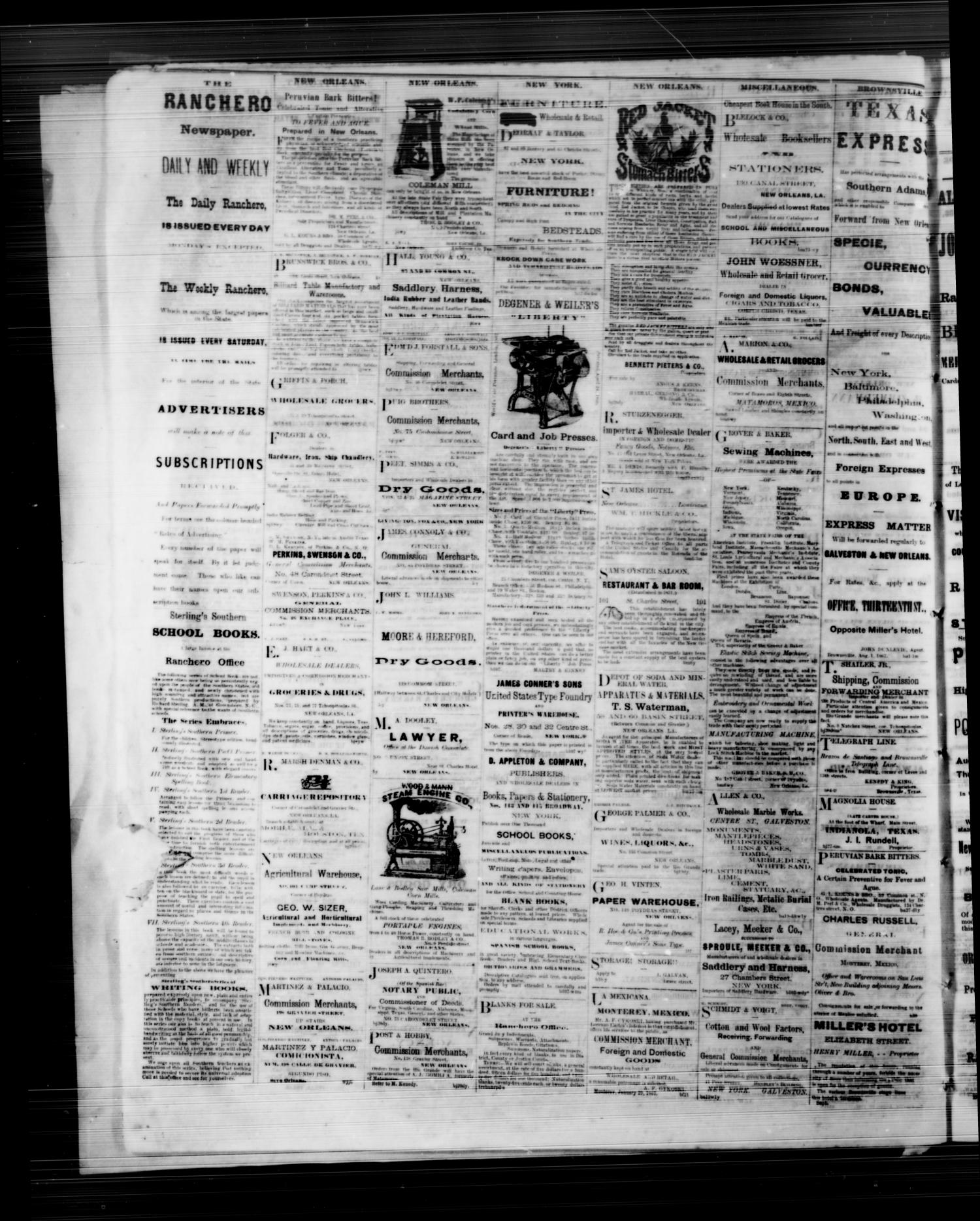 The Daily Ranchero. (Brownsville, Tex.), Vol. 2, No. 308, Ed. 1 Wednesday, August 28, 1867
                                                
                                                    [Sequence #]: 4 of 4
                                                