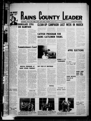 Rains County Leader (Emory, Tex.), Vol. 87, No. 40, Ed. 1 Thursday, March 13, 1975