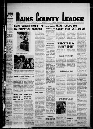Rains County Leader (Emory, Tex.), Vol. 89, No. 17, Ed. 1 Thursday, September 30, 1976