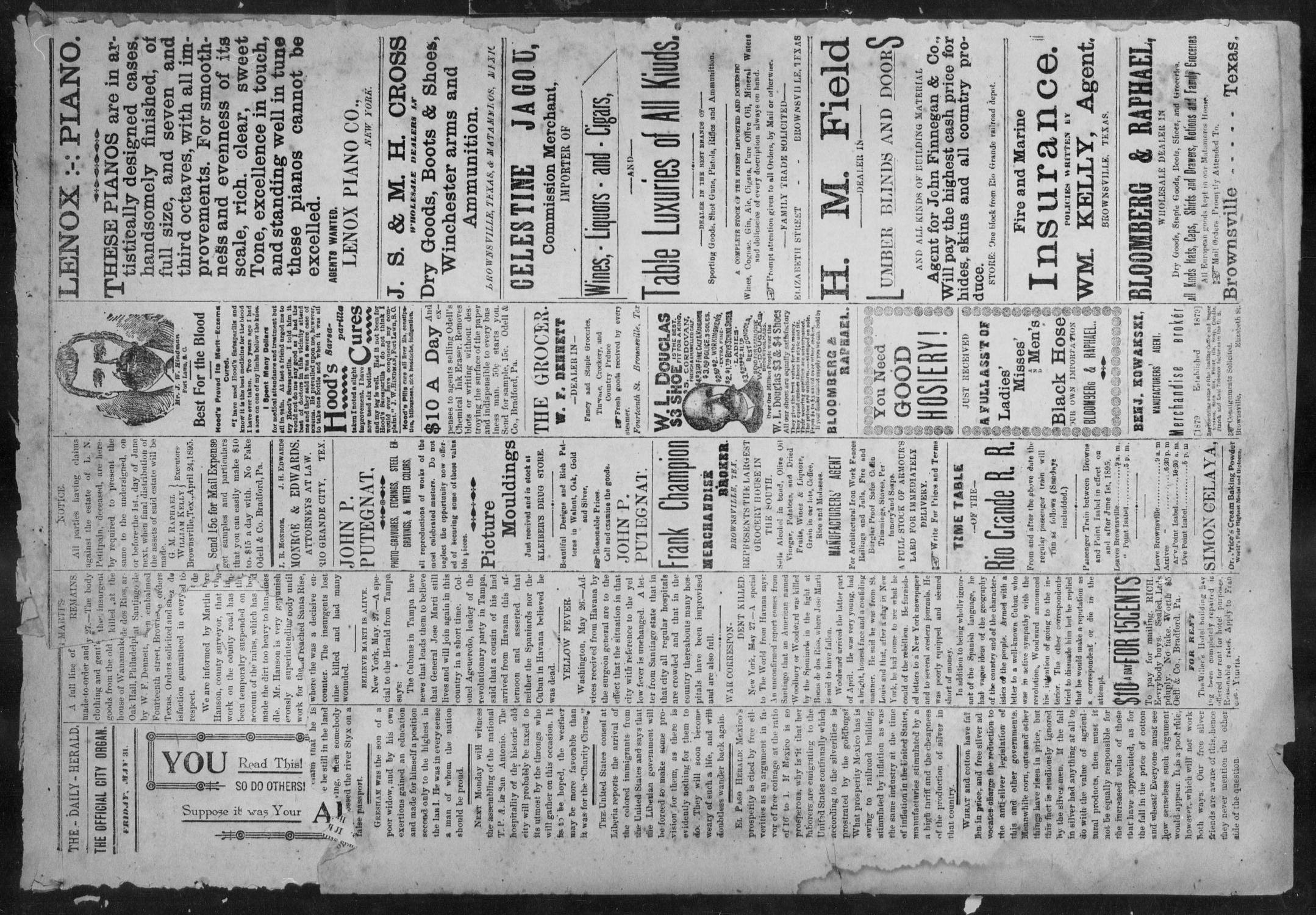 The Daily Herald (Brownsville, Tex.), Vol. 3, No. 397, Ed. 1, Friday, May 31, 1895
                                                
                                                    [Sequence #]: 2 of 4
                                                