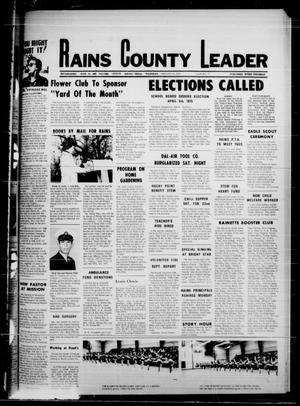 Rains County Leader (Emory, Tex.), Vol. 87, No. 37, Ed. 1 Thursday, February 20, 1975