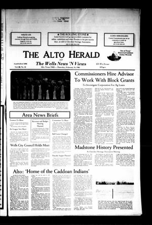 The Alto Herald and The Wells News 'N Views (Alto, Tex.), Vol. 88, No. 41, Ed. 1 Thursday, February 16, 1984