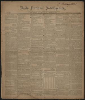 Primary view of object titled 'Daily National Intelligencer. (Washington [D.C.]), Vol. 25, No. 7701, Ed. 1 Wednesday, October 18, 1837'.