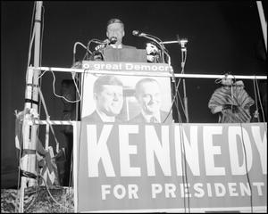 Primary view of object titled '[Photograph of John F. Kennedy Standing at Podium]'.