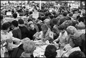 [Crowd at White Elephant Sale at McClurkan's]