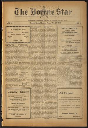 The Boerne Star (Boerne, Tex.), Vol. 35, No. 12, Ed. 1 Thursday, February 29, 1940