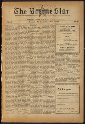 The Boerne Star (Boerne, Tex.), Vol. 35, No. 40, Ed. 1 Thursday, September 19, 1940