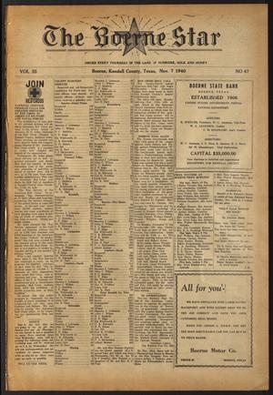 The Boerne Star (Boerne, Tex.), Vol. 35, No. 47, Ed. 1 Thursday, November 7, 1940