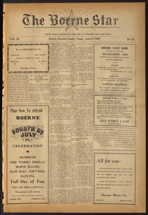 The Boerne Star (Boerne, Tex.), Vol. 35, No. 29, Ed. 1 Thursday, June 27, 1940