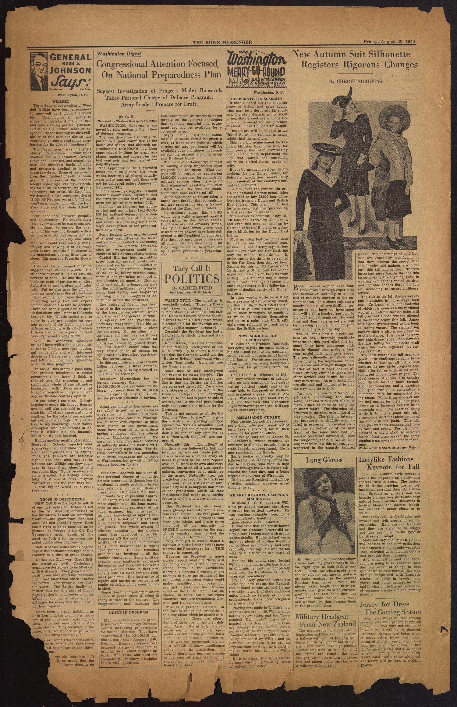 The Howe Messenger (Howe, Tex.), Vol. 17, No. 31, Ed. 1 Friday, August 30, 1940
                                                
                                                    [Sequence #]: 2 of 8
                                                