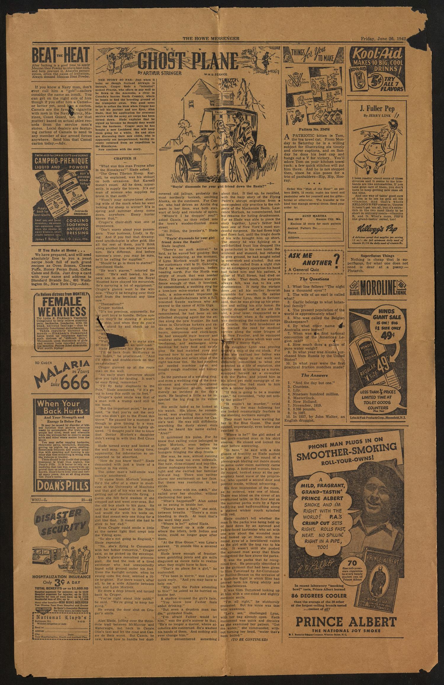 The Howe Messenger (Howe, Tex.), Vol. 19, No. 23, Ed. 1 Friday, June 26, 1942
                                                
                                                    [Sequence #]: 2 of 4
                                                