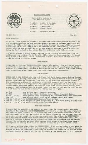 Primary view of object titled 'The Maverick Newsletter, Volume 3, Number 5, May 1965'.