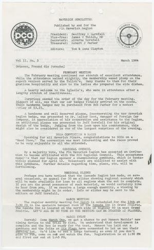 Primary view of object titled 'The Maverick Newsletter, Volume 2, Number 3, March 1964'.