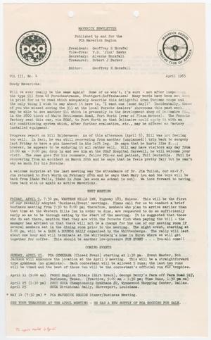 Primary view of object titled 'The Maverick Newsletter, Volume 3, Number 4, April 1965'.