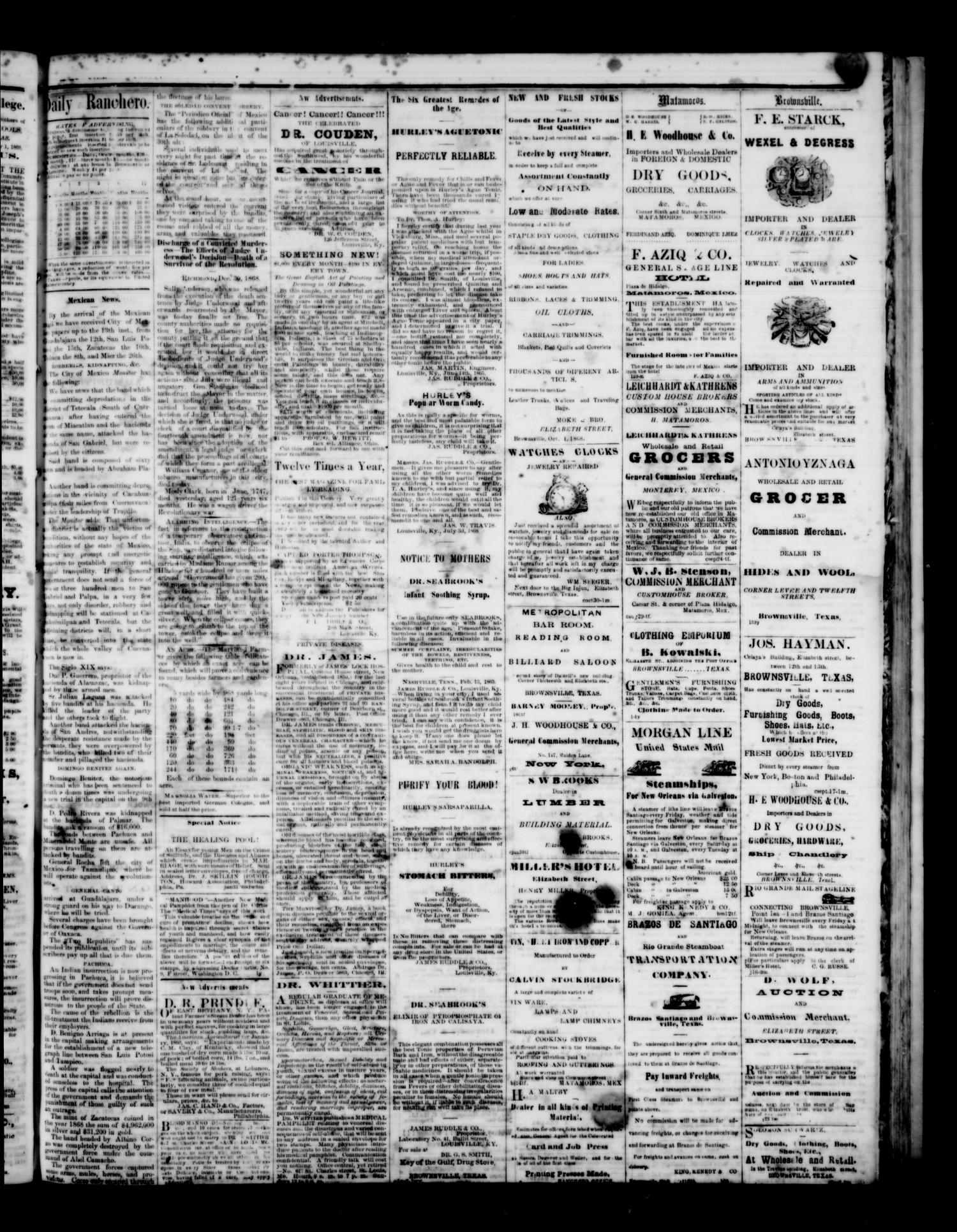 The Daily Ranchero. (Brownsville, Tex.), Vol. 3, No. 231, Ed. 1 Sunday, January 31, 1869
                                                
                                                    [Sequence #]: 3 of 4
                                                