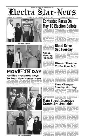 Electra Star-News (Electra, Tex.), Vol. 107, No. 27, Ed. 1 Thursday, March 6, 2014