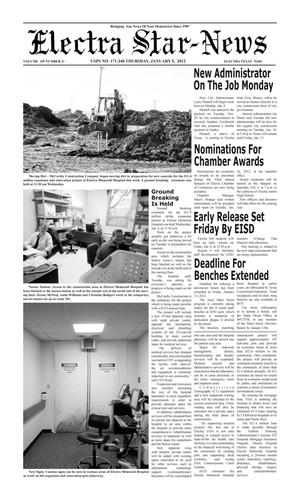 Electra Star-News (Electra, Tex.), Vol. 105, No. 21, Ed. 1 Thursday, January 5, 2012
