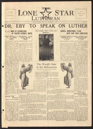 The Lone Star Lutheran (Seguin, Tex.), Vol. 16, No. 3, Ed. 1 Monday, November 6, 1933
