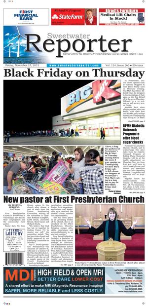 Sweetwater Reporter (Sweetwater, Tex.), Vol. 114, No. 266, Ed. 1 Friday, November 23, 2012