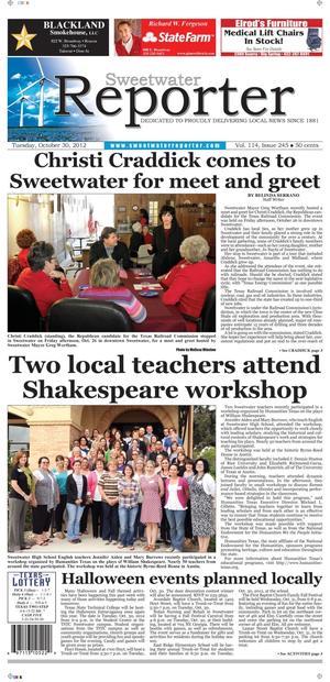 Sweetwater Reporter (Sweetwater, Tex.), Vol. 114, No. 245, Ed. 1 Tuesday, October 30, 2012