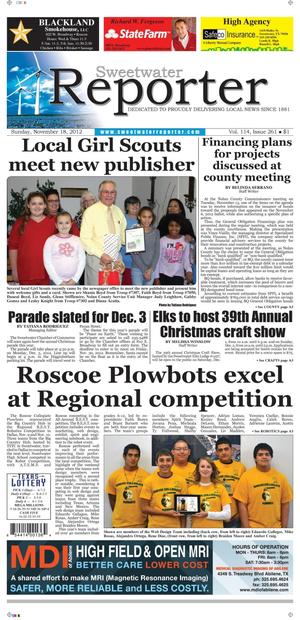 Sweetwater Reporter (Sweetwater, Tex.), Vol. 114, No. 261, Ed. 1 Sunday, November 18, 2012