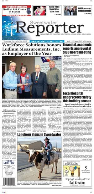 Sweetwater Reporter (Sweetwater, Tex.), Vol. 114, No. 289, Ed. 1 Thursday, December 20, 2012