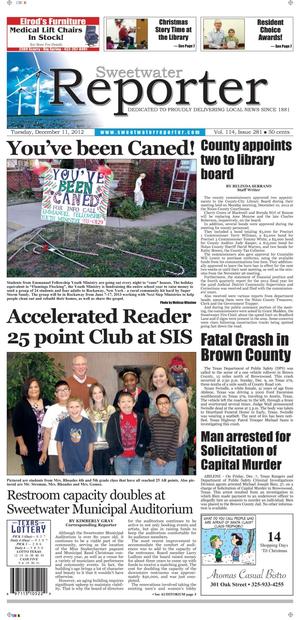 Sweetwater Reporter (Sweetwater, Tex.), Vol. 114, No. 281, Ed. 1 Tuesday, December 11, 2012