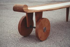 [Photograph of the Wheels of a Bench]