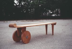 Primary view of object titled '[Photograph of a Bench Created by Peter Zubiate]'.