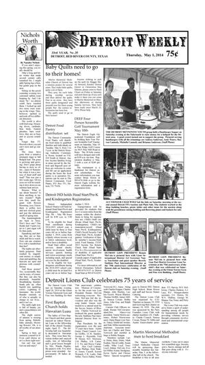 Primary view of Detroit Weekly (Detroit, Tex.), Vol. 33, No. 35, Ed. 1 Thursday, May 1, 2014