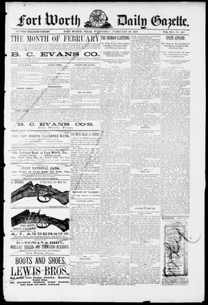 Fort Worth Daily Gazette. (Fort Worth, Tex.), Vol. 12, No. 207, Ed. 1, Wednesday, February 23, 1887