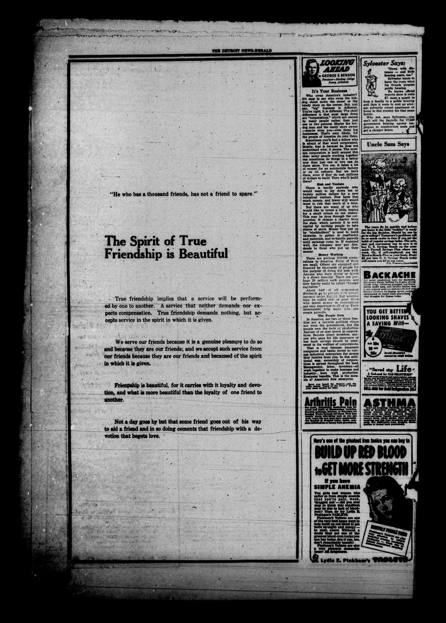 The Detroit News-Herald (Detroit, Tex.), Vol. 21, No. 4, Ed. 1 Thursday, April 28, 1949
                                                
                                                    [Sequence #]: 4 of 4
                                                