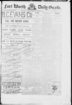 Fort Worth Daily Gazette. (Fort Worth, Tex.), Vol. 13, No. 59, Ed. 1, Friday, September 30, 1887
