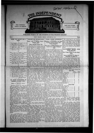 Primary view of object titled 'The Independent (Fort Worth, Tex.), Vol. 2, No. 21, Ed. 1 Saturday, January 28, 1911'.