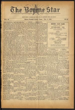 The Boerne Star (Boerne, Tex.), Vol. 40, No. 43, Ed. 1 Thursday, October 4, 1945