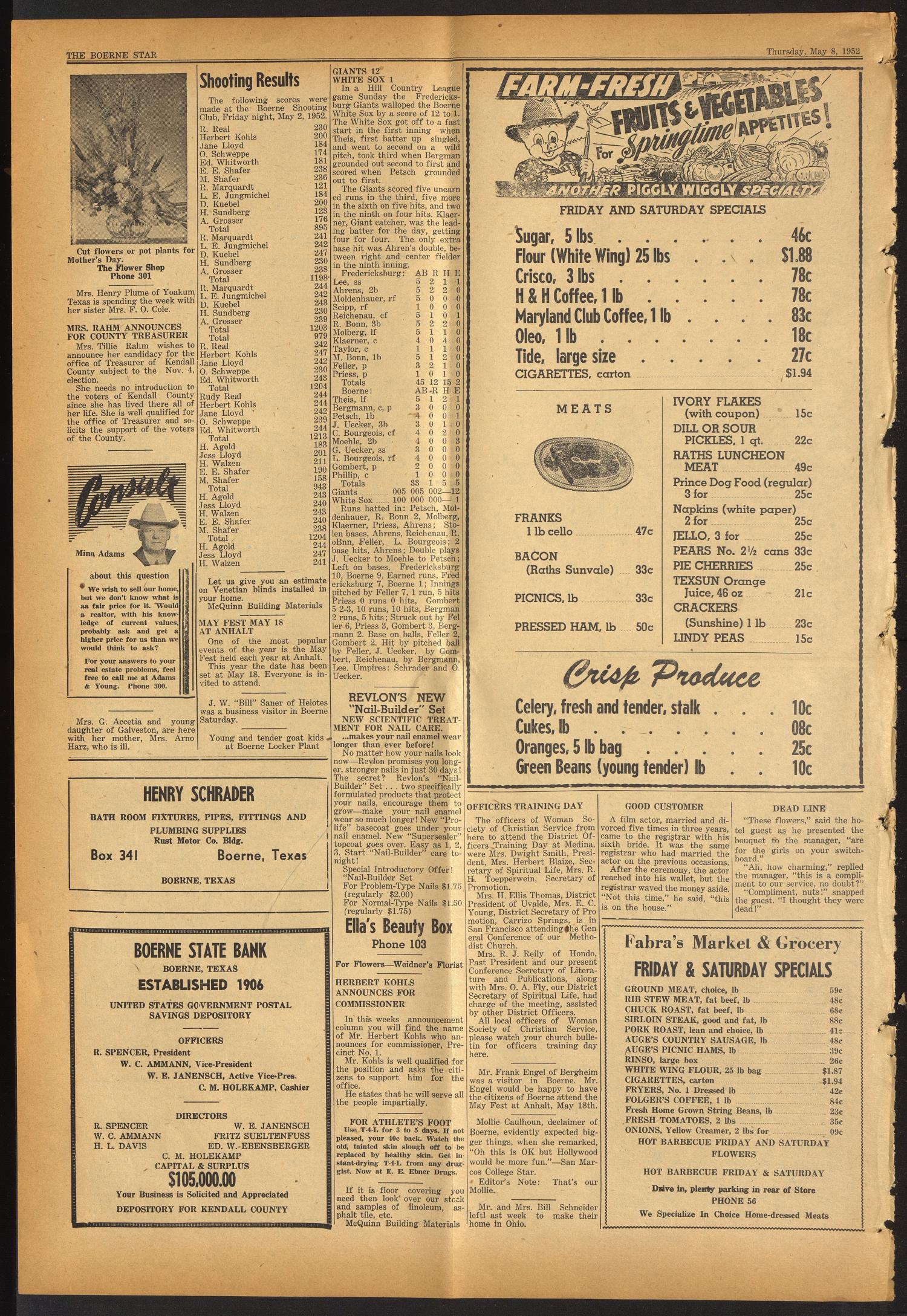 The Boerne Star (Boerne, Tex.), Vol. 47, No. 22, Ed. 1 Thursday, May 8, 1952
                                                
                                                    [Sequence #]: 2 of 8
                                                