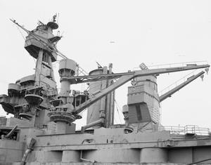 [Port View of the Battleship Texas at the San Jacinto Monument]