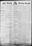 Primary view of Fort Worth Weekly Gazette. (Fort Worth, Tex.), Vol. 13, No. 171, Ed. 1, Friday, January 20, 1888