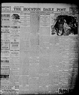 Primary view of object titled 'The Houston Daily Post (Houston, Tex.), Vol. TWELFTH YEAR, No. 4, Ed. 1, Wednesday, April 8, 1896'.