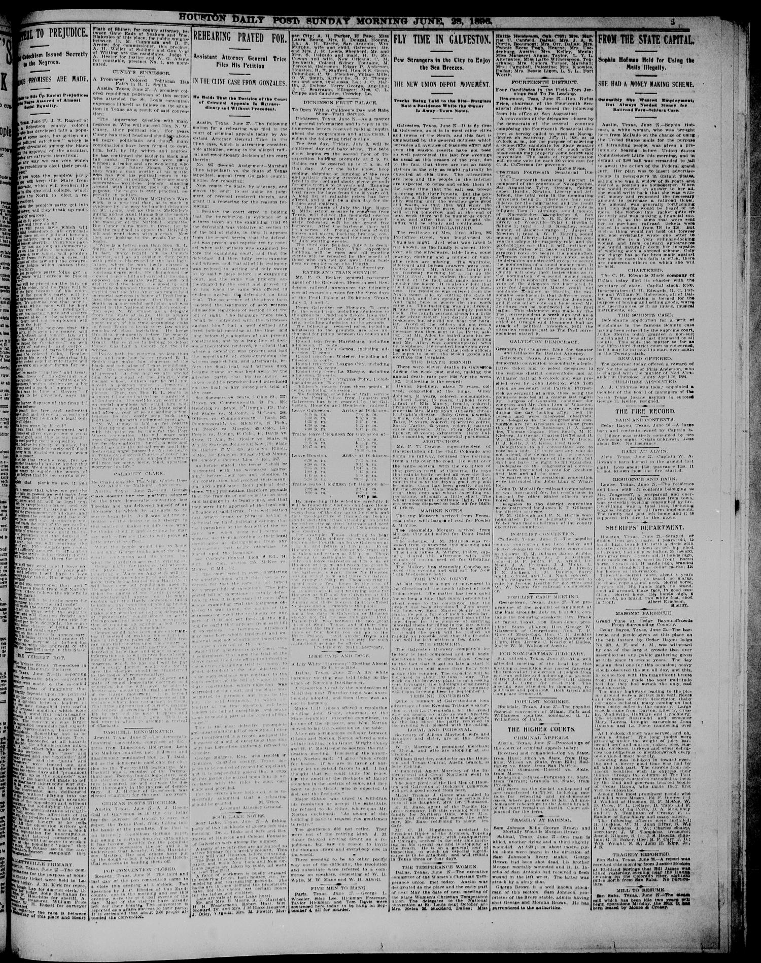 The Houston Daily Post (Houston, Tex.), Vol. TWELFTH YEAR, No. 85, Ed. 1, Sunday, June 28, 1896
                                                
                                                    [Sequence #]: 3 of 20
                                                