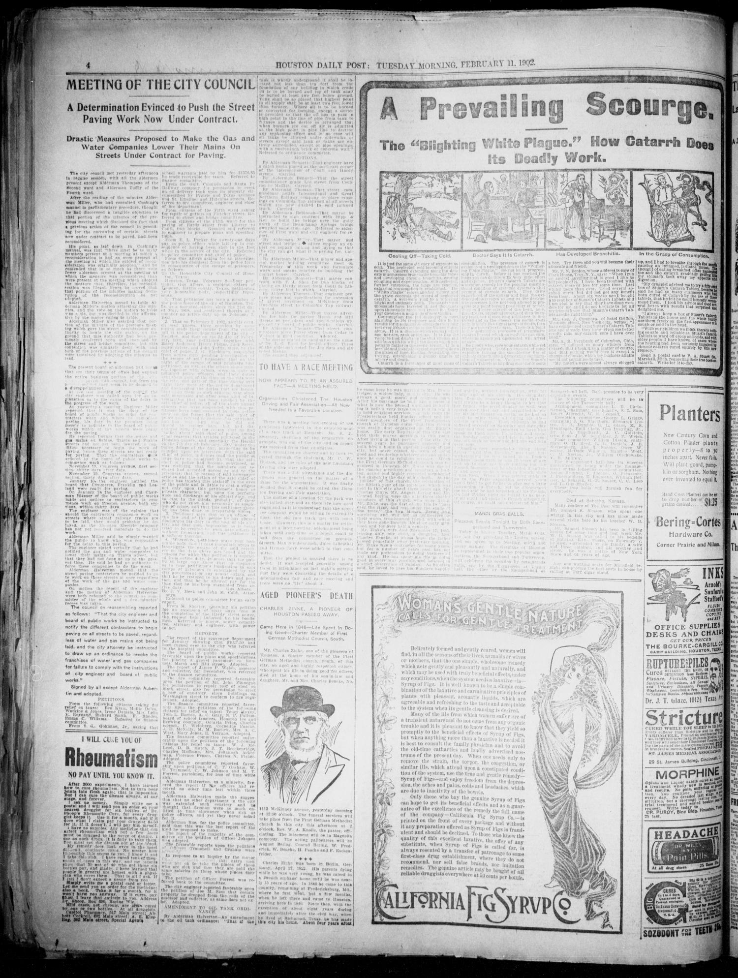 The Houston Daily Post (Houston, Tex.), Vol. XVIITH YEAR, No. 313, Ed. 1, Tuesday, February 11, 1902
                                                
                                                    [Sequence #]: 4 of 12
                                                