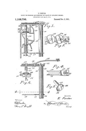 Device for Grinding and Removing the Valves of Explosive-Engines.