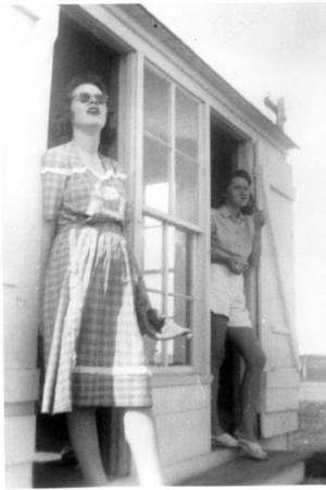 [Mary Jones Prowell and Virginia Davis Scarborough at Observation Post]
