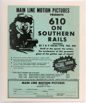 [Main Line Motion Pictures Flyer]