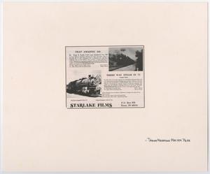 Primary view of object titled '[Starlake Films Advertisement]'.