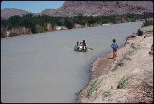 Primary view of object titled '[TLU Students in Rowboats at Boquillas Crossing]'.