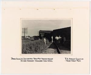 Primary view of object titled '[T&P Train #54 Wrecked in Bayou Goula, Louisiana]'.