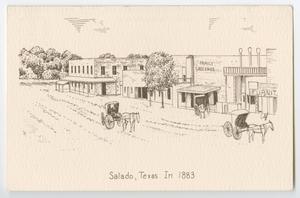 Primary view of object titled '[Postcard Showing Salado, Texas in 1883]'.