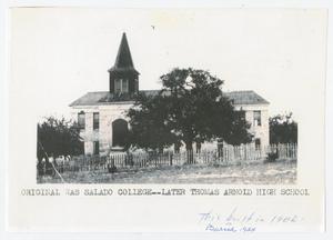 Primary view of object titled '[Copy Print of Photograph of Salado College Exterior]'.